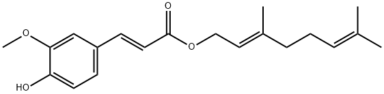 (2E)-3-(4-Hydroxy-3-methoxyphenyl)-2-propenoic acid (2E)-3,7-dimethyl-2,6-octadien-1-yl ester