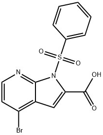 1-(Phenylsulphonyl)-4-broMo-7-azaindole-2-carboxylic acid Struktur