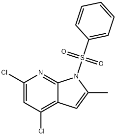 1-(Phenylsulfonyl)-4,6-dichloro-2-Methyl-7-azaindole Struktur