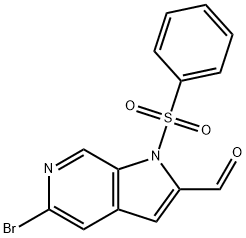 5-BroMo-1-(phenylsulfonyl)-6-azaindole-2-carbaldehyde Struktur