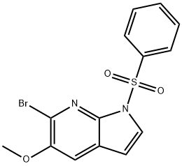 1-(Phenylsulphonyl)-6-broMo-5-Methoxy-7-azaindole Struktur