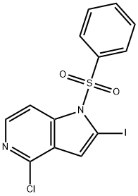 1-(Phenylsulfonyl)-4-chloro-2-iodo-5-azaindole Struktur