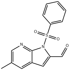 1-(Phenylsulphonyl)-5-Methyl-7-azaindole-2-carbaldehyde Struktur