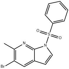 1-(Phenylsulphonyl)-5-broMo-6-Methyl-7-azaindole Struktur