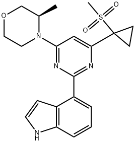 4-[4-[1-(メチルスルホニル)シクロプロピル]-6-[(3R)-3-メチルモルホリノ]-2-ピリミジニル]-1H-インドール price.