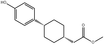 Cyclohexaneacetic acid, 4-(4-hydroxyphenyl)-, Methyl ester, cis- Structure