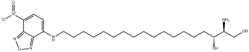 oMega(7-nitro-2-1,3-benzoxadiazol-4-yl)(2S,3R)-2-aMinooctadecane-1,3-diol Struktur