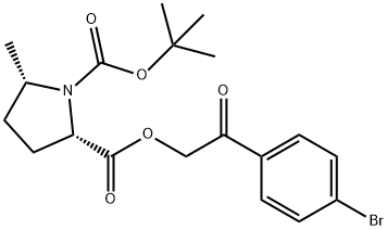 (2S,5S)-2-(2-(4-broMophenyl)-2-oxoethyl) 1-tert-butyl 5-Methylpyrrolidine-1,2-dicarboxylate Struktur