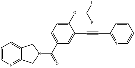 Methanone, [4-(difluoroMethoxy)-3-[2-(2-pyridinyl)ethynyl]phenyl](5,7-dihydro-6H-pyrrolo[3,4-b]pyridin-6-yl)- Struktur