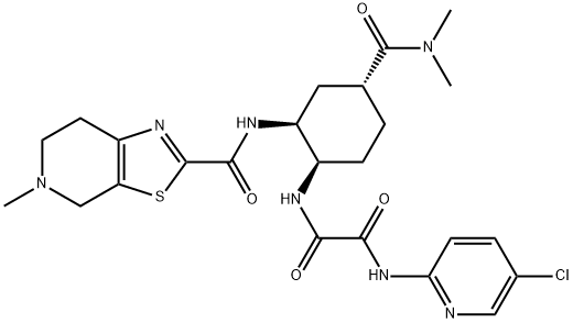 Ethanediamide, N1-(5-chloro-2-pyridinyl)-N2-[(1R,2S,4R)-4-[(dimethylamino)carbonyl]-2-[[(4,5,6,7-tetrahydro-5-methylthiazolo[5,4-c]pyridin-2-yl)carbonyl]amino]cyclohexyl]-