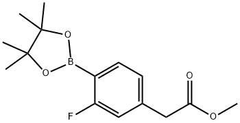 2-Fluoro-4-(MethoxycarbonylMethyl)benzeneboronic acid pinacol ester, 96% Struktur