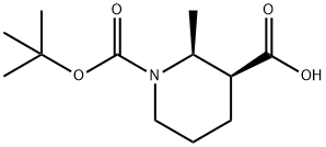 (2S,3S)-1-(tert-butoxycarbonyl)-2-Methylpiperidine-3-carboxylic acid Struktur