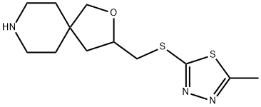 3-[[(5-Methyl-1,3,4-thiadiazol-2-yl)thio]Methyl]-2-oxa-8-azaspiro[4.5]decane Struktur