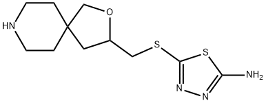 5-[(2-Oxa-8-azaspiro[4.5]dec-3-ylMethyl)thio]-1,3,4-thiadiazol-2-aMine Struktur