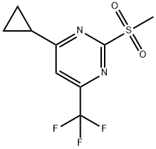 4-Cyclopropyl-2-methanesulfonyl-6-trifluoromethyl-pyrimidine Struktur