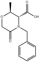 (2S,3R)-2-Methyl-5-oxo-4-(phenylMethyl)-3-Morpholinecarboxylic acid Struktur