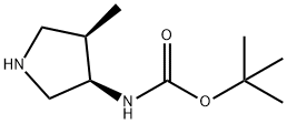 tert-butyl (3R,4R)-4-Methylpyrrolidin-3-ylcarbaMate Struktur