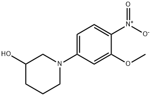 1-(3-Methoxy-4-nitro-phenyl)-piperidin-3-ol Struktur