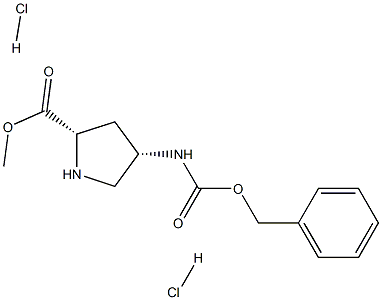 (2S,4S)-Methyl 4-(((benzyloxy)carbonyl)aMino)pyrrolidine-2-carboxylate dihydrochloride Struktur