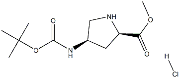 (2R,4R)-Methyl 4-((tert-butoxycarbonyl)aMino)pyrrolidine-2-carboxylate hydrochloride Struktur