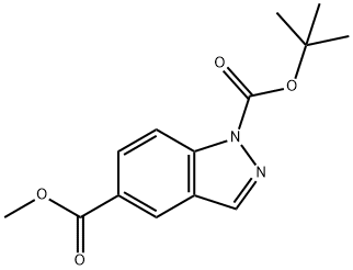 Indazole-1,5-dicarboxylic acid 1-tert-butyl ester 5-Methyl ester Struktur