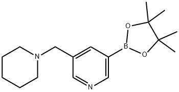 3-(piperidin-1-ylMethyl)-5-(4,4,5,5-tetraMethyl-1,3,2-dioxaborolan-2-yl)pyridine Struktur