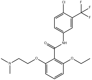 BenzaMide, N-[4-chloro-3-(trifluoroMethyl)phenyl]-2-[2-(diMethylaMino)ethoxy]-6-ethoxy- Struktur