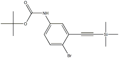 tert-butyl 4-bromo-3-((trimethylsilyl)ethynyl)phenylcarbamate Struktur