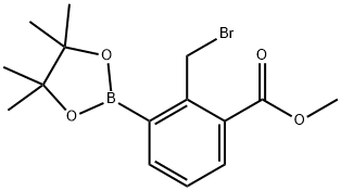 methyl 2-(bromomethyl)-3-(4,4,5,5-tetramethyl-1,3,2-dioxaborolan-2-yl)benzoate Struktur