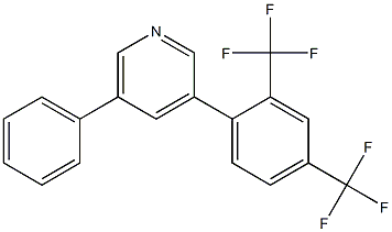 3-(2,4-bis(trifluoromethyl)phenyl)-5-phenylpyridine Struktur