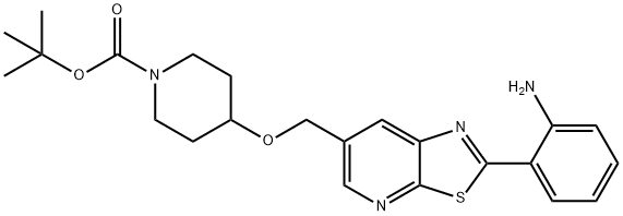 4-[2-(2-AMino-phenyl)-thiazolo[5,4-b]pyridin-6-ylMethoxy]-piperidine-1-carboxylic acid tert-butyl ester Struktur