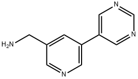 (5-(pyrimidin-5-yl)pyridin-3-yl)methanamine Struktur