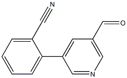 2-(5-formylpyridin-3-yl)benzonitrile Struktur