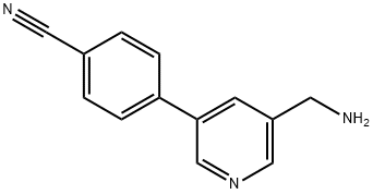 4-(5-(aminomethyl)pyridin-3-yl)benzonitrile Struktur