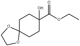 8-Hydroxy-1,4-dioxaspiro[4.5]decane-8-carboxylic acid ethyl ester Struktur