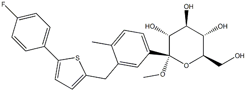 (2S,3R,4S,5S,6R)-2-(3-((5-(4-fluorophenyl)thiophen-2-yl)Methyl)-4-Methylphenyl)-tetrahydro-6-(hydroxyMethyl)-2-Methoxy-2H-pyran-3,4,5-triol