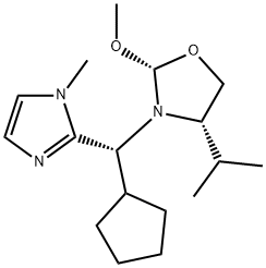 (2R,4S)-3-[(R)-cyclopentyl(1-Methyl-1H-iMidazol-2-yl)Methyl]-4-(i-propyl)-2-Methoxyoxazolidine, 99% Struktur