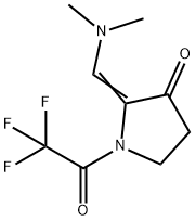 2-DiMethylaMinoMethylene-1-(2,2,2-trifluoro-acetyl)-pyrrolidin-3-one Struktur