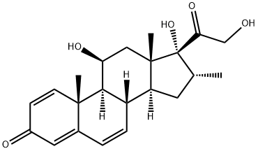 16α-Methyl-11β,17α,21-trihydroxy-1,4,6-pregnatriene-3,20-dione Struktur