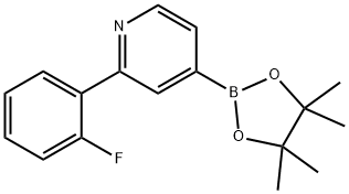 2-(2-fluorophenyl)-4-(4,4,5,5-tetraMethyl-1,3,2-dioxaborolan-2-yl)pyridine Struktur