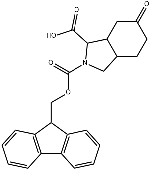 2-FMoc-6-oxo-octahydro-isoindole-1-carboxylic acid Struktur