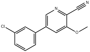 5-(3-Chlorophenyl)-3-Methoxypicolinonitrile Struktur