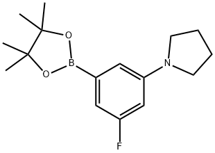 1-(3-fluoro-5-(4,4,5,5-tetraMethyl-1,3,2-dioxaborolan-2-yl)phenyl)pyrrolidine Struktur