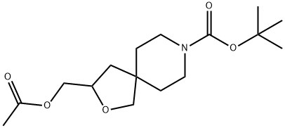 N-Boc-3-[(acetyloxy)Methyl]-2-Oxa-8-azaspiro[4.5]decane Struktur