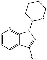 1H-Pyrazolo[3,4-b]pyridine, 3-chloro-1-(tetrahydro-2H-pyran-2-yl)- Struktur