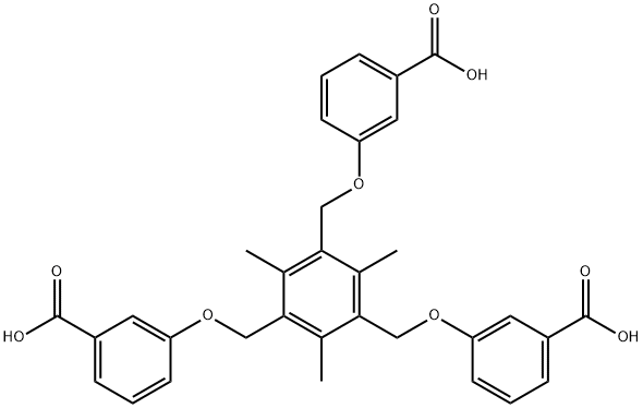 3,3',3''-(((2,4,6-triMethylbenzene-1,3,5-triyl)tris(Methylene))tris(oxy))tribenzoic acid Struktur