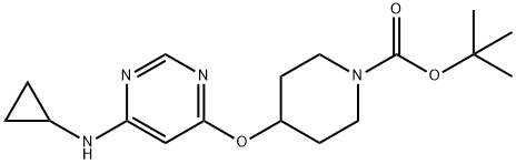 4-(6-CyclopropylaMino-pyriMidin-4-yloxy)-piperidine-1-carboxylic acid tert-butyl ester Struktur