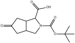 2-Boc-5-oxo-octahydro-cyclopenta[c]pyrrole-1-carboxylic acid Struktur