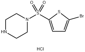 1-[(5-broMo-2-thienyl)sulfonyl]-Piperazine Struktur