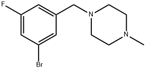 1-(3-broMo-5-fluorobenzyl)-4-Methylpiperazine Struktur